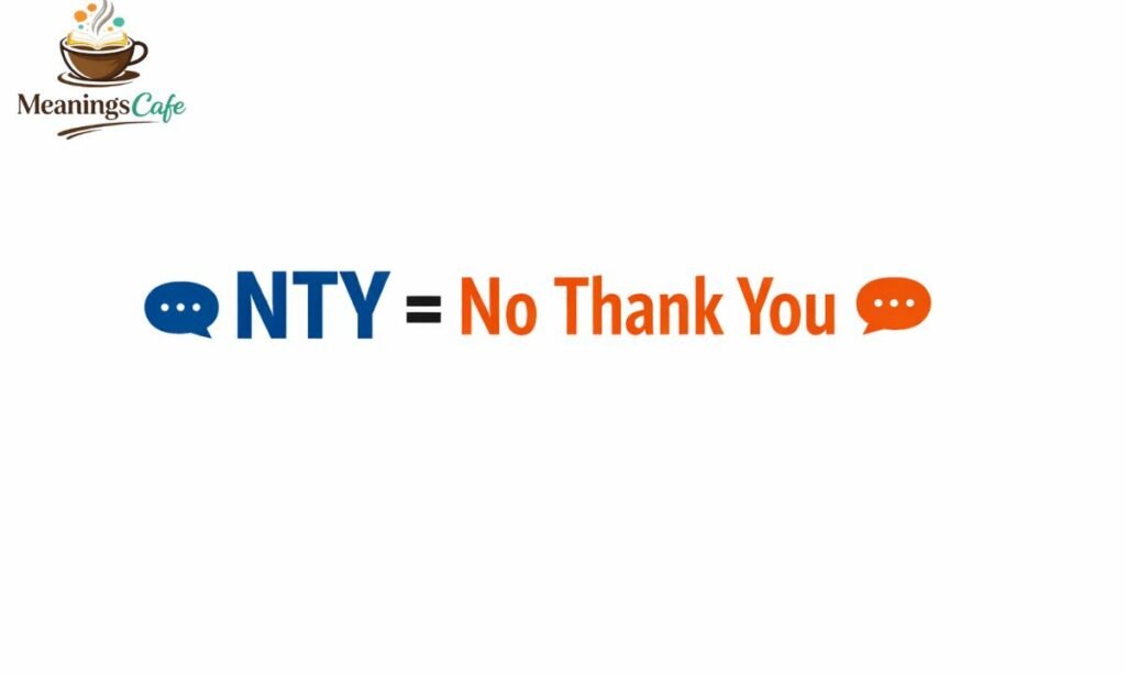 NTY equals No Thank You simple definition in texting language