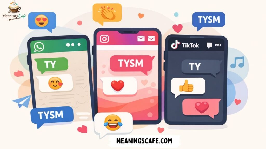 TY meaning in WhatsApp Instagram TikTok chat platforms example