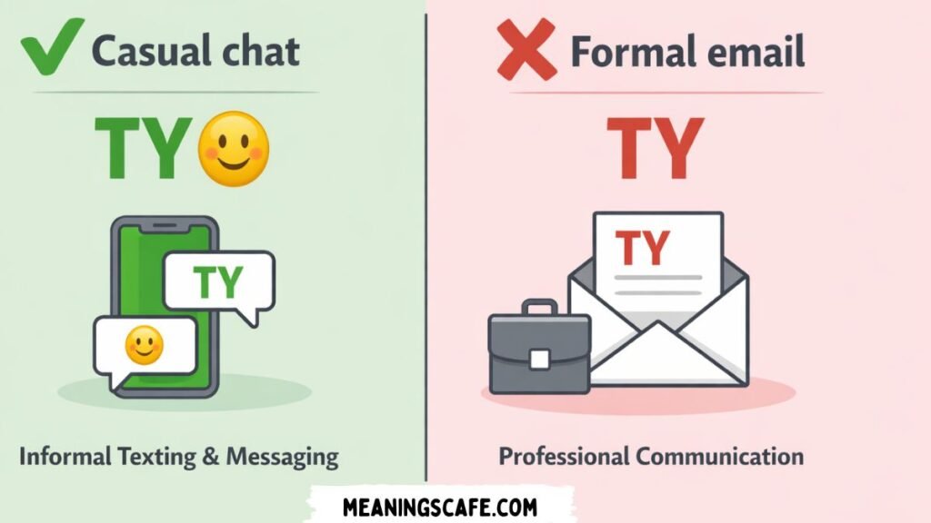 how to use TY in text different situations friends chat examples