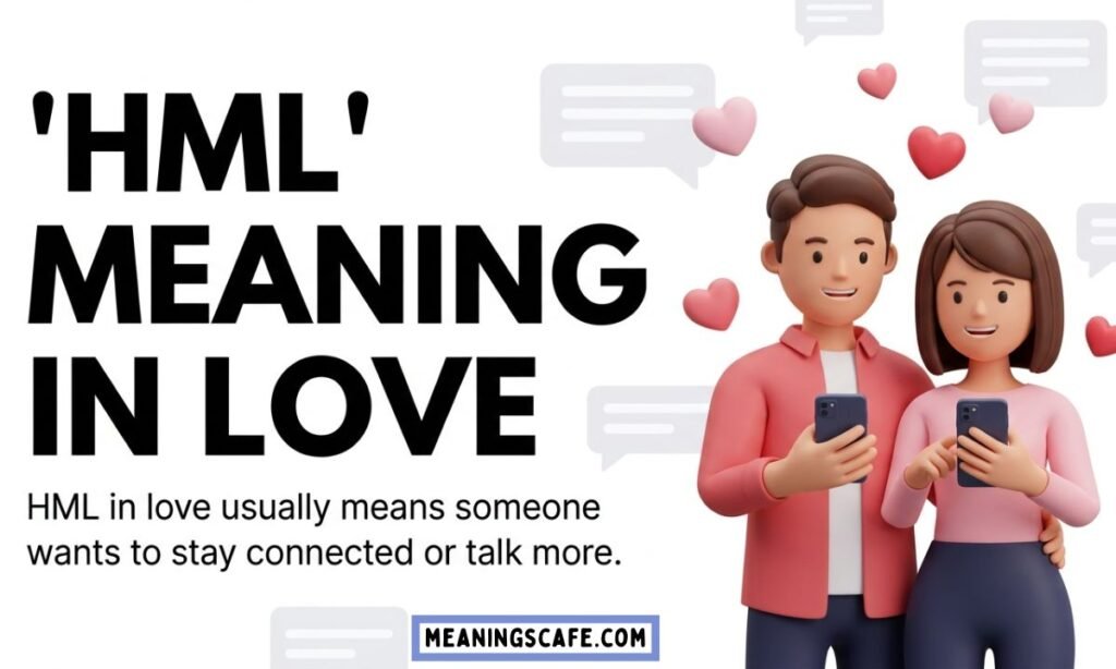 HML meaning in love shown in a romantic texting illustration