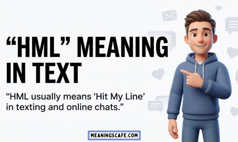 HML meaning in text explained in a clean texting illustration