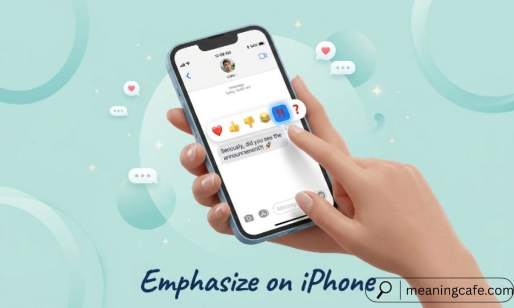 iPhone displaying the Emphasize Tapback reaction.