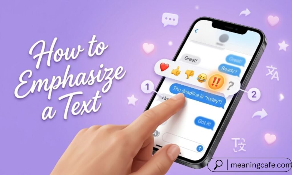 Step-by-step illustration for emphasizing a text on iPhone.