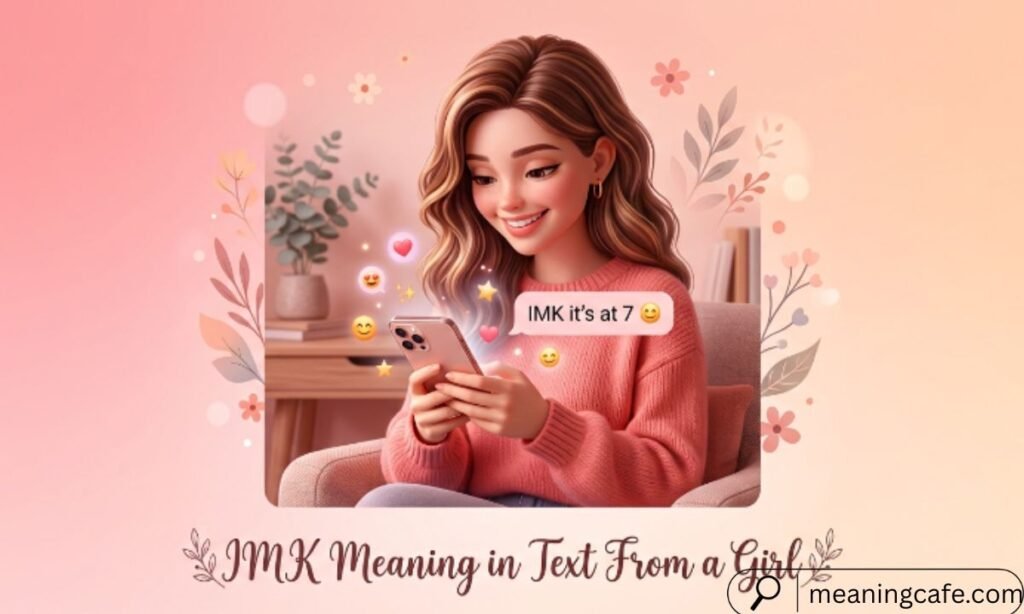 Girl using IMK in a friendly text conversation.