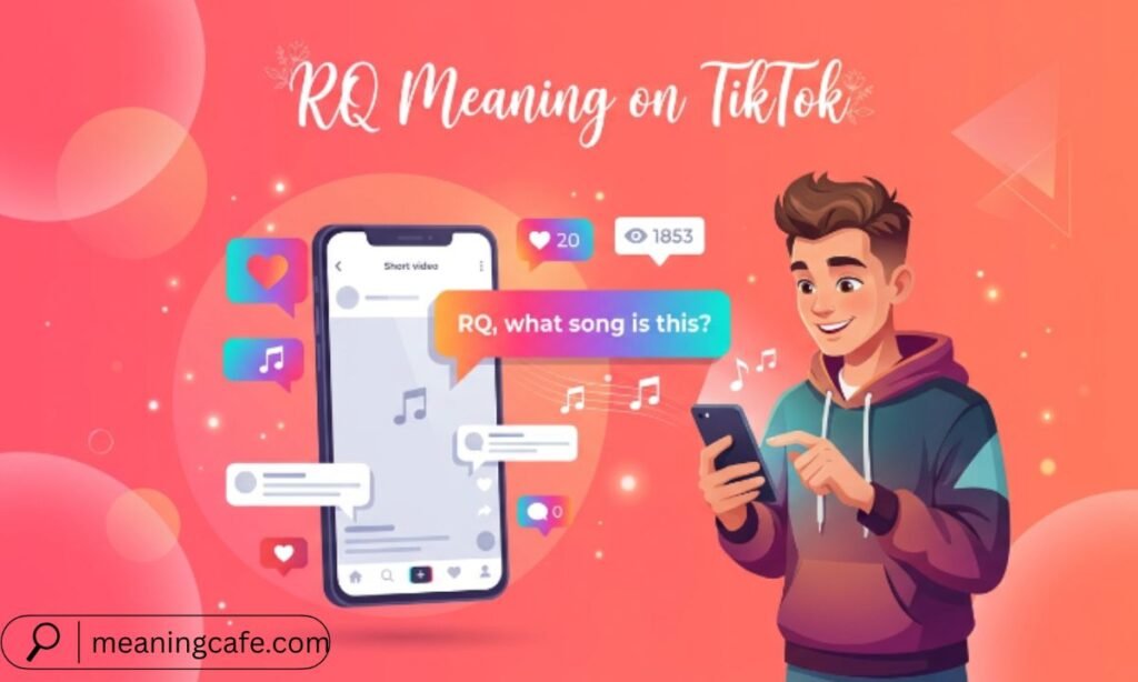 RQ meaning on TikTok illustrated with a smartphone and social media comments.